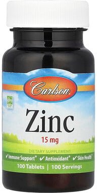 Carlson, Zinc, Zink, 15 mg, 100 Tabletten
