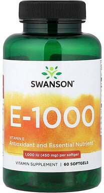 Thumbnail - Swanson, Vitamin E-1000, 450 mg (1.000 IU), 60 Weichkapseln