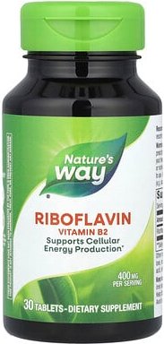 Nature's Way, Riboflavin Vitamin B2, 400 mg, 30 Tabletten