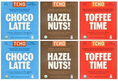 TCHO, Oat Milk Chocolate Gift Box, Hafermilchschokolade-Geschenkbox, 18 Riegel, je 70 g (2,5 oz.).