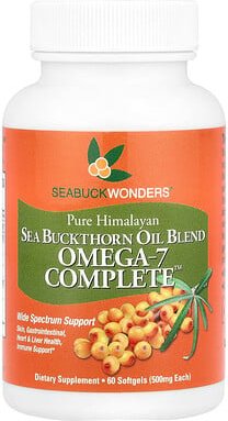 SeaBuckWonders, Omega-7 Complete™, Sanddornölmischung, 60 Weichkapseln (500 mg pro Weichkapsel)