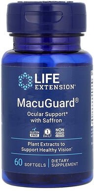 Thumbnail - Life Extension, MacuGuard, Ocular Support with Saffron, Unterstützung für die Augen mit Safran, 60 Weichkapseln