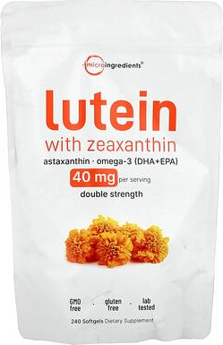 Micro Ingredients, Lutein With Zeaxanthin, Lutein mit Zeaxanthin, 240 Weichkapseln