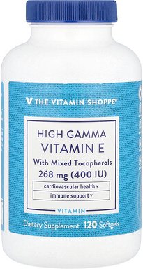 The Vitamin Shoppe, High Gamma Vitamin E With Mixed Tocopherols, Vitamin E mit gemischtem Gamma-Gehalt, 120 Weichkapseln