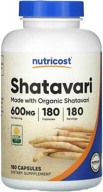Nutricost, Shatavari, 600 mg, 180 Kapseln
