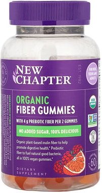 New Chapter, Organic Fiber Gummies, Bio-Ballaststoff-Fruchtgummis, Zitrus-Beeren, 60 Fruchtgummis mit Geschmack