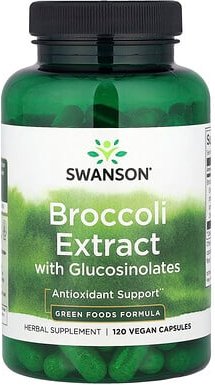 Swanson, Brocoli Extract with Glucosinolates, Brokkoliextrakt mit Glucosinolaten, 120 vegane Kapseln (600 mg pro Kapsel)