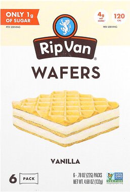 Rip Van Wafels, Wafers, Vanilla, Waffeln, Vanille, 6er-Pack, je 22 g (0,78 oz.).