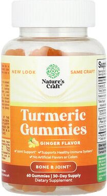 Thumbnail - Nature's Craft, Turmeric Gummies, Ingwer, Kurkuma-Fruchtgummis, Ingwer, 60 Fruchtgummis