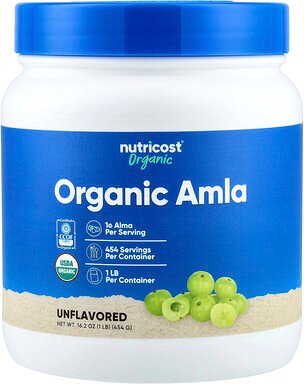Thumbnail - Nutricost, Organic Amla, Unflavored, Bio-Amla, geschmacksneutral, 454 g (16,2 oz.)