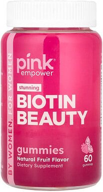 Pink, Biotin Beauty Gummies, Fruchtgummis mit Biotin, natürliches Obst, 60 Fruchtgummis