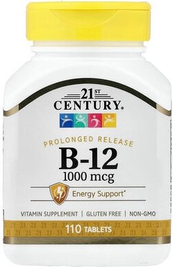 21st Century, B-12, verlängerte Freisetzung, 1.000 mcg, 110 Tabletten