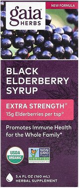 Gaia Herbs, Black Elderberry Syrup, Schwarzer-Holunder-Sirup, 160 ml (5,4 fl. oz.)