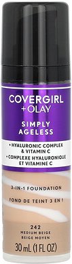 Thumbnail - Covergirl, Olay Simply Ageless, 3-in-1 Foundation, 242 Medium Beige, 3-in-1-Foundation, 242 Medium Beige, 30 ml (1 fl. o...
