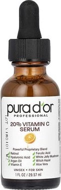 Pura D'or, Professional, 20% Vitamin C Serum, Serum mit 20% Vitamin C, 29,57 ml (1 fl. oz.)