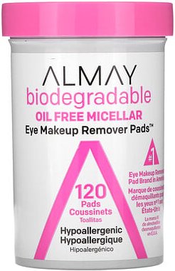 Almay, Eye Make-up Remover Pads, Oil Free Micellar, Augen-Make-up-Entferner-Pads, ölfreie Mizellen, 120 Pads