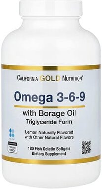 California Gold Nutrition, Omega 3-6-9, mit Omega-3-Fischöl und Borretschsamenöl, EPA, DHA, GLA und Linolsäure, natürlic...