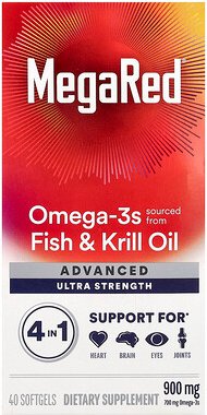 Schiff, MegaRed®, Advanced 4 In 1 Omega-3s, fortschrittliche 4-in-1-Omega-3-Fettsäuren, ultrastark, 900 mg, 40 Weichkaps...