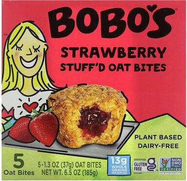 Bobo's Oat Bars, Stuff'd Oat Bites, Erdbeere, 5 Bites, je 37 g (1.3 oz.)
