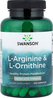 Swanson, L-Arginine & L-Ornithine, L-Arginin und L-Ornithin, 100 Kapseln