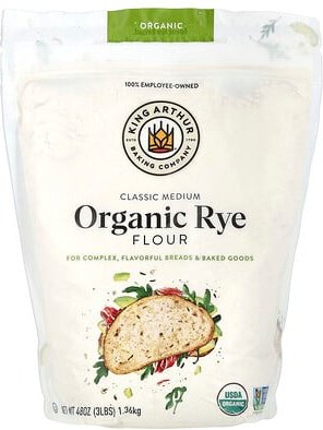 King Arthur Baking Company, Bio, klassisches mittleres Roggenmehl, 1,36 kg (3 lbs.)