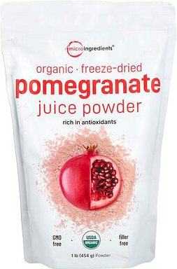 Thumbnail - Micro Ingredients, Organic Freeze-Dried Pomegranate Juice Powder, gefriergetrocknetes Bio-Granatapfelsaftpulver, 454 g (...