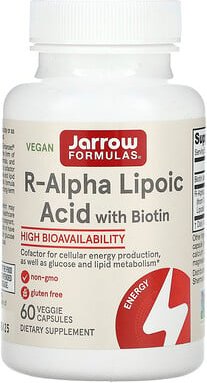 Thumbnail - Jarrow Formulas, R-Alpha-Lipoic Acid + Biotin, Alpha-Liponsäure mit Biotin, 60 pflanzliche Kapseln