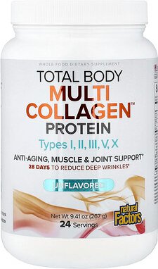 Natural Factors, Total Body, Multi Collagen™ Protein, Multi-Kollagen-Protein, geschmacksneutral, 267 g (9,41 oz.)
