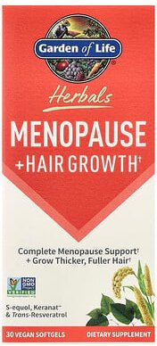 Thumbnail - Garden of Life, Herbals, Menopause + Hair Growth, Ergänzungsmittel für Menopause + Haarwachstum, Beere, 30 vegane Weichk...