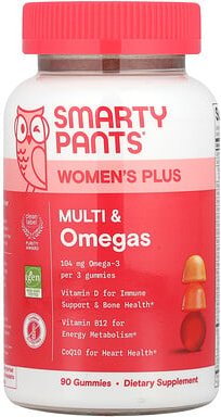 SmartyPants, Women‘s Plus, Multi & Omegas Gummies, Fruchtgummis mit Multi- und Omega-Fettsäuren für Frauen, Erdbeer-, Or...