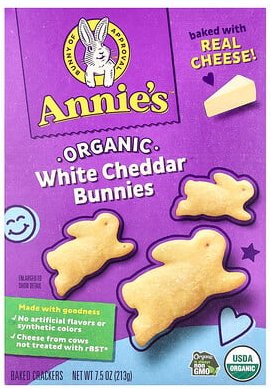 Annie's Homegrown, Organic White Cheddar Hasen, gebackene Cracker, 213 g (7,5 oz.)