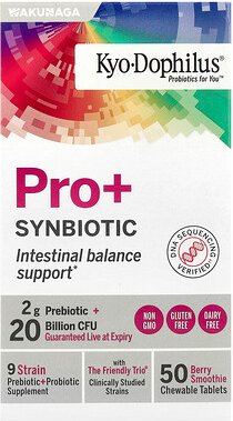 Kyolic, Kyo-Dophilus® Pro+ Synbiotic, Beeren-Smoothie, 50 Kautabletten