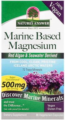 Nature's Answer, Marine Based Magnesium, Magnesium auf Meeresbasis, 90 pflanzliche Kapseln
