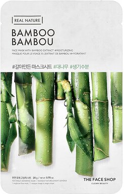 The Face Shop, Real Nature, Beauty Face Mask, Beauty-Gesichtsmaske, Bambus, 1 Tuchmaske, 20 g (0,7 oz.)