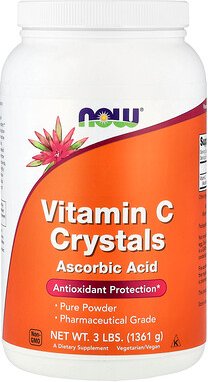 NOW Foods, Vitamin C Crystals, Vitamin-C-Kristalle, 1.361 g (3 lbs.)