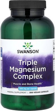 Swanson, Triple Magnesium Complex, dreifacher Magnesiumkomplex, 400 mg, 300 vegane Kapseln