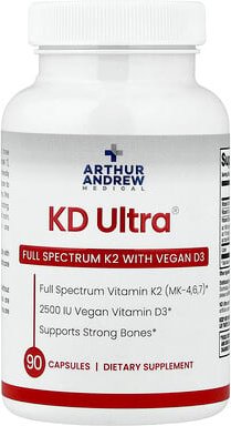 Arthur Andrew Medical, KD Ultra®, Full Spectrum K2 mit veganem D3, 90 Kapseln