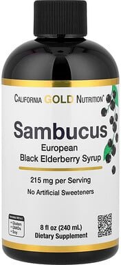 Thumbnail - California Gold Nutrition, Adult Sambucus Elderberry Syrup, Holundersirup für Erwachsene, 240 ml (8 fl. oz.)