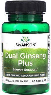 Swanson, Dual Ginseng Plus, 60 Kapseln