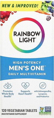 Rainbow Light, Men‘s One Daily Multivitamin, tägliches Multivitamin für Männer, hochwirksam, 120 vegetarische Tabletten