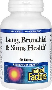 Natural Factors, Lung, Bronchial & Sinus Health, Gesundheit der Lunge, Bronchien und Nasennebenhöhlen, 90 Tabletten