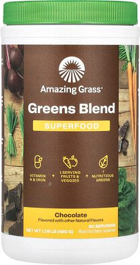 Amazing Grass, Greens Blend Superfood, Gemüsemischung mit Superfood, Schokolade, 480 g (1,06 oz.)