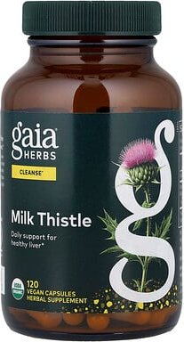 Gaia Herbs, Milk Thistle, Mariendistel, 120 vegane Kapseln