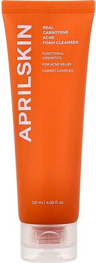 April Skin, Real Carrotene Acne Foam Cleanser, Akne-Schaumreiniger mit echtem Carroten, 120 ml (4,05 fl. oz.)