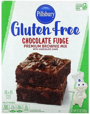 Pillsbury, Chocolate Fudge Premium Brownie Mix mit Schokoladenstückchen, glutenfrei, 439 g (15,5 oz.)