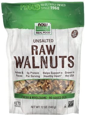 NOW Foods, Real Food, Raw Walnuts, rohe Walnüsse, ungesalzen, 340 g (12 oz.)
