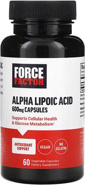 Force Factor, Alpha-Liponsäure, 600 mg, 60 pflanzliche Kapseln