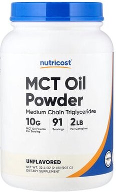 Nutricost, MCT Oil Powder, MCT-Ölpulver, geschmacksneutral, 907 g (32,4 oz.)