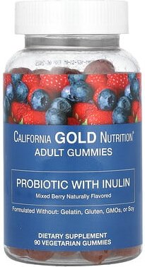 Thumbnail - California Gold Nutrition, Probiotic with Inulin Gummies with Vitamin C, Folate, Berry Extract Blend and Organic Inulin,...