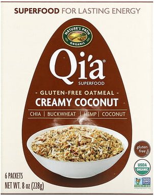 Nature's Path, Qi'a Superfood Oatmeal, Cremige Kokosnuss, 6 Päckchen, 228 g (8 oz.)